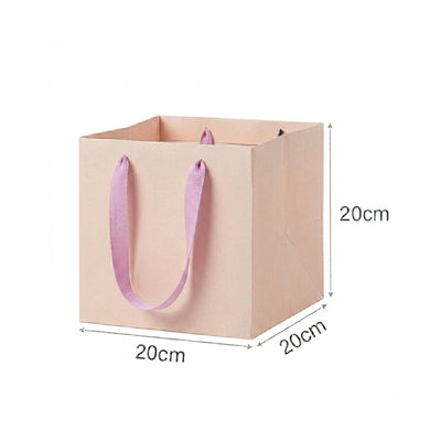 Party Cream Pink Gift Bag - Cake Bag - 20X20X20 Cm