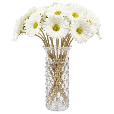 Elegant Artificial White Gerbera Daisy Flower Vase