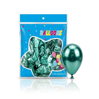Latex Metallic Chrome Green Balloon - Pack Of 50 Pcs - 12 Inch