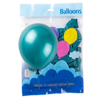 Latex Metallic Teal Balloon - Pack Of 50 Pcs - 12 Inch