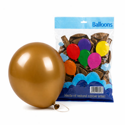 Latex Metallic Brown Balloon - Pack of 50 pcs - 12 Inch