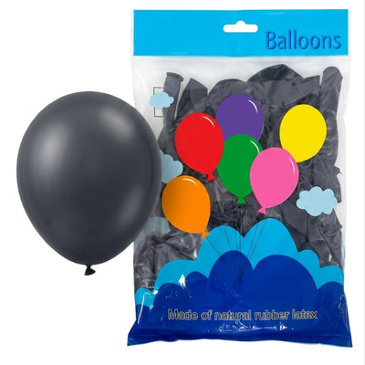 Latex Metallic Gray Balloon - Pack Of 50 Pcs - 12 Inch