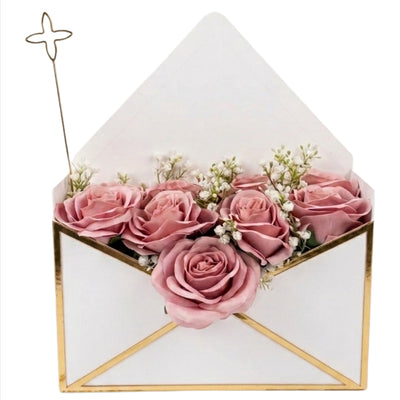 Elegant Artificial Rose Flower Box Vase