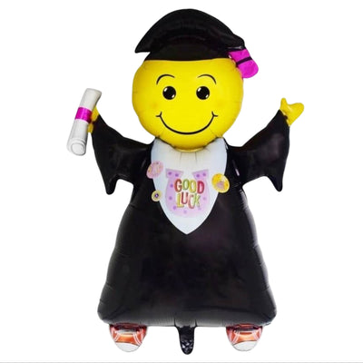 Smiley Graduation Theme Foil Balloon ( Uninflated ) - 70X101 Cm