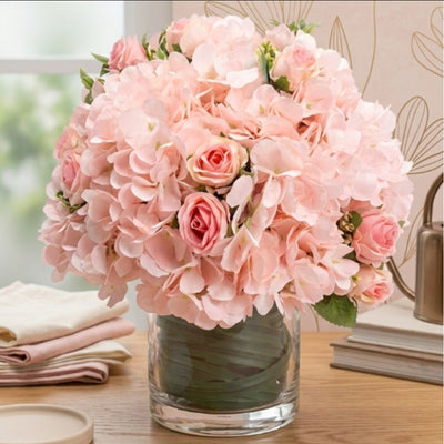 Elegant Artificial Hydrangea Flower Vase