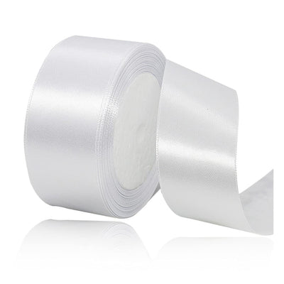 Party Decoration Satin Gift Ribbon - White - 2 Inch X 25 Yards