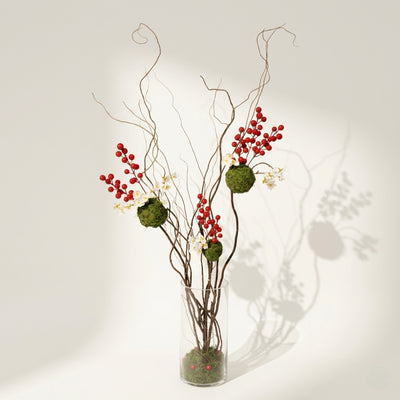 Salix With Cherry Flower Arrangement