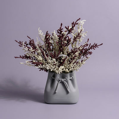 Dry Flower Arrangement In Bag Vase