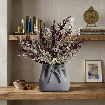 Dry Flower Arrangement In Bag Vase