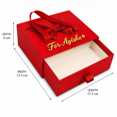 Personalised Gift Box Red Colour - Small - 17.5X12.5X6 Cm