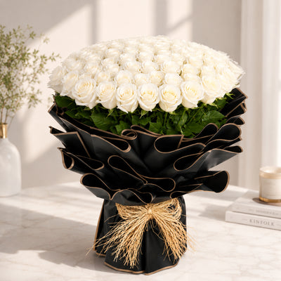 White Roses Flower Bouquet