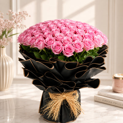 Pink Roses Flower Bouquet
