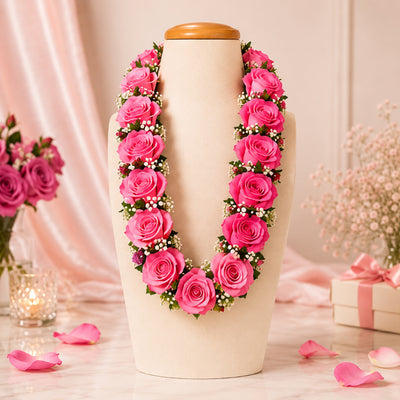 Pink Flower Necklace - Flower Collar