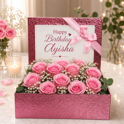 Personalised Flower Box Arrangement