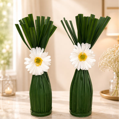 Vibrant Steel Grass Arrangement - 2 Pcs Combo