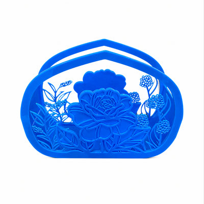 Acrylic Floral Design Gift Box - Blue Colour - 29X9X21 Cm