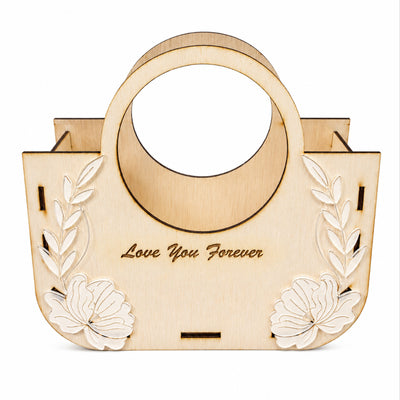 Wooden Flower Decoration Gift Box - 25X22X11 Cm
