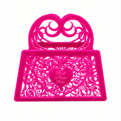 Acrylic Bag Shape Flower Gift Bag - Pink Colour - 33X9X29.5 Cm