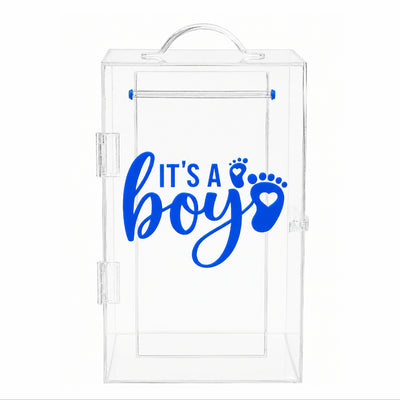 Acrylic Its A Boy Baby Shower Gift Box - 20X21X40 Cm