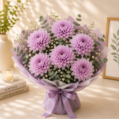 Lavender Chrysanthemum Flower Bouquet