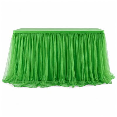 Tulle Fabric Party Decoration Table Skirt - Light Green - 45.7 M