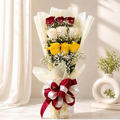 Elegant Mixed Rose Flower Bouquet