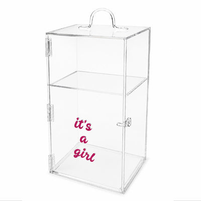 Acrylic Its A Girl Baby Shower Gift Box - 20X21X40 Cm