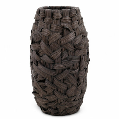 Handwoven Decorative Bamboo Wicker Basket Vase - Rustic Rattan Flower Vase
