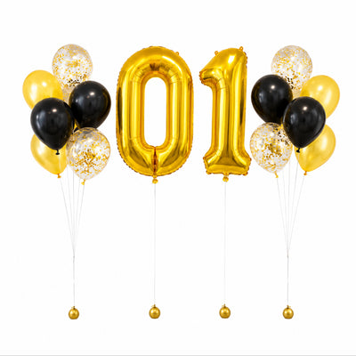 Party Decoration Foil Number Balloon Bouquet With Helium