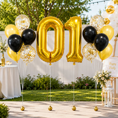 Party Decoration Foil Number Balloon Bouquet With Helium
