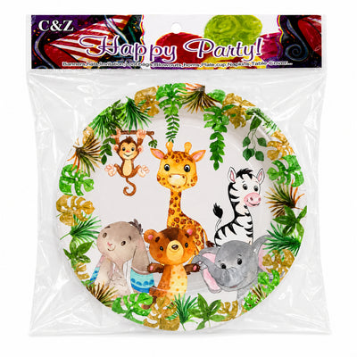 Animal Theme Party Disposable Paper Plate - 7 Inch - Pack Of 10
