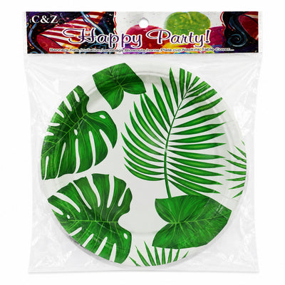 Leaves Theme Party Disposable Paper Plate - 7 Inch - Pack Of 10