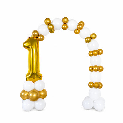 Party Decoration Foil Number Balloon Garland Set - Gold And White