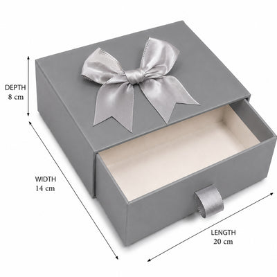 Gift Box Grey Colour - Medium - 20X14X8 Cm