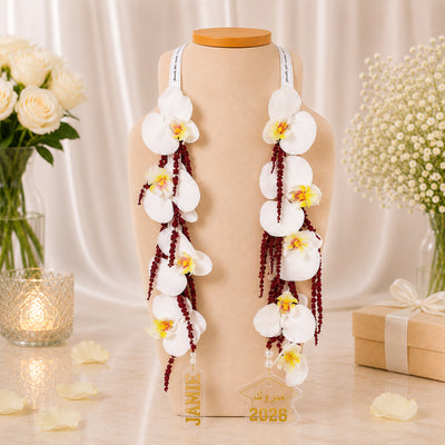 Artificial Orchid Graduation Necklace - Flower Collar