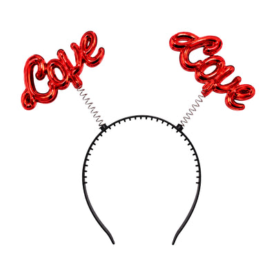 Love Headband Hair Hoop - Metallic Red