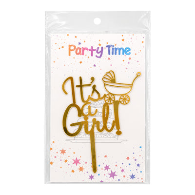 It’S A Girl Acrylic Cake Topper - Gold