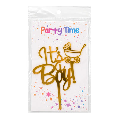 It’S A Boy Acrylic Cake Topper - Gold
