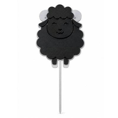 Personalised Eid Mubarak Sheep Design Decoration Topper - Black And Gray Colour