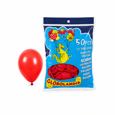 Party Decoration Red Balloon Kit - 12 Inch - Pack of 50 pcs