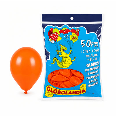 Party Decoration Orange Balloon Kit - 12 Inch - Pack of 50 pcs