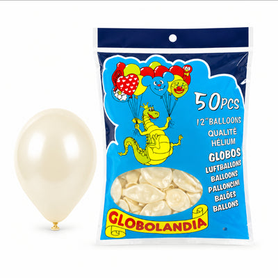 Party Decoration Pearl White Balloon Kit - 12 Inch - Pack of 50 pcs