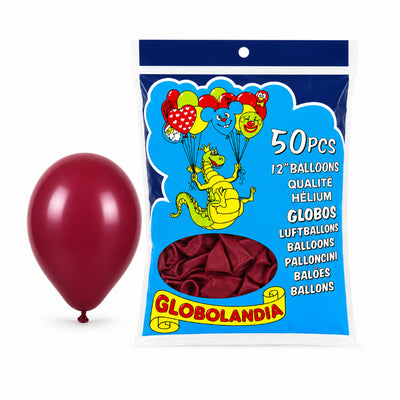 Party Decoration Maroon Balloon Kit - 12 Inch - Pack of 50 pcs