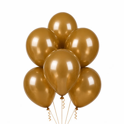 Latex Metallic Helium Balloon - Brown - 12 Inch