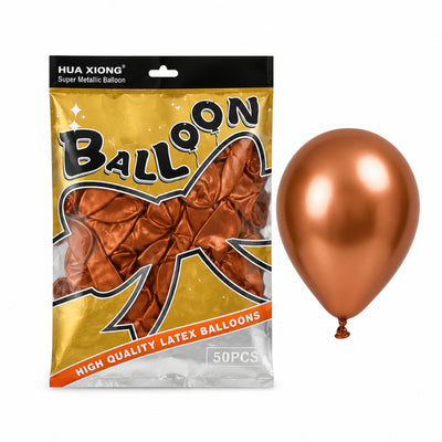 Latex Super Metallic Rose Gold Balloon - Pack Of 50 Pcs - 12 Inch