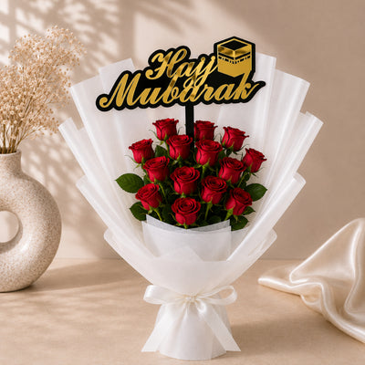 Hajj Mubarak Red Baby Rose Bouquet