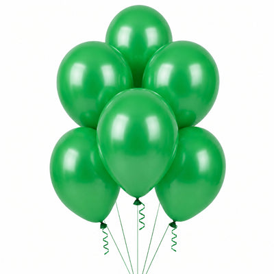 Latex Metallic Helium Balloon - Green - 12 Inch