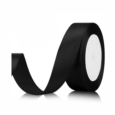 Party Decoration Satin Gift Ribbon - Black - 1 Inch X 25 Yards