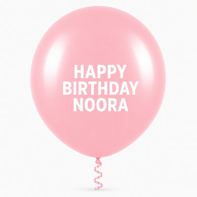Sempertex Latex Personalised Helium Balloon - Pastel Matte Pink - 24 Inch