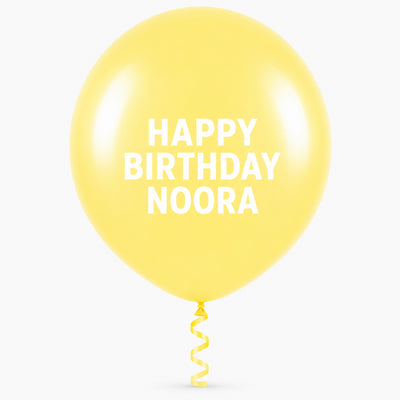 Sempertex Latex Personalised Helium Balloon - Pastel Matte Yellow - 24 Inch